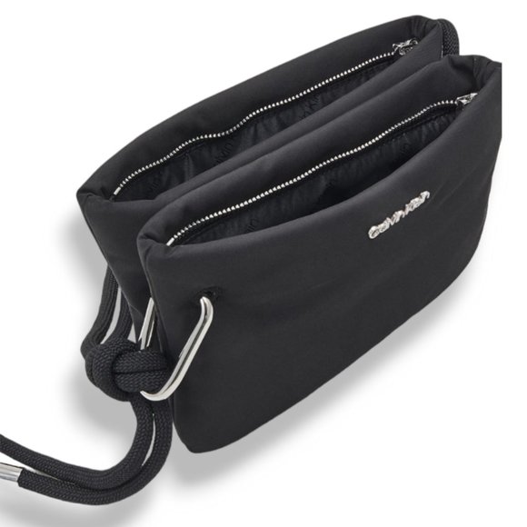 Calvin Klein Roped Recycled Crossbody Bag in Black & Silver BNWT - Picture 3 of 16